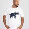 camiseta masculina algodao basica elefantao branco 0037b