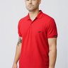 polo jonny size com elastano basica bordado vermelho 0017c
