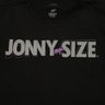 camiseta preto logomania contorno assimetrica jonny size 00117b