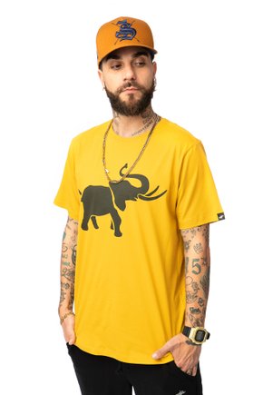 camiseta masculina algodao basica elefante amarelo 00006b