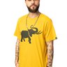 camiseta masculina algodao basica elefante amarelo 00006b