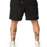 shorts praia boxer masculino medio liso elastico jonny size preto 0039a