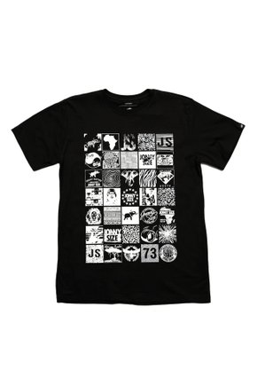 camiseta jonny size institucional mosaico icones preto 0165a